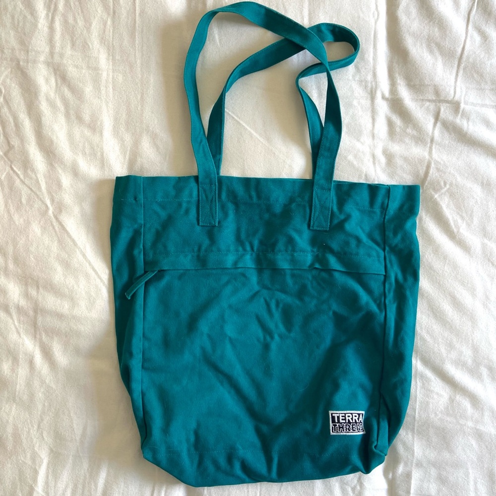 TERRA THREAD Executive Work Tote Bag in Deep Sea Teal, One Size